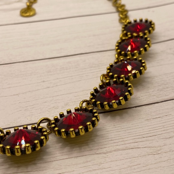 Plunder Red Gemstone and Gold Necklace - Picture 3 of 4